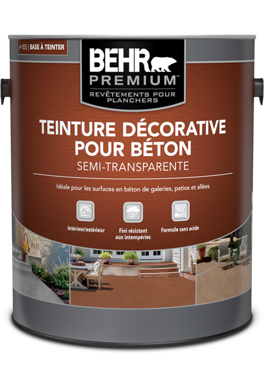 Can of Behr Premium Semi-Transparent Decorative Concrete Stain